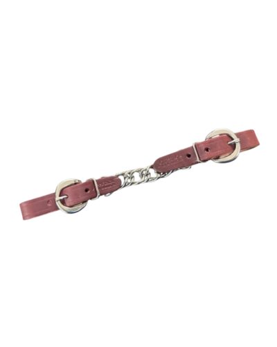 Red Latigo Leather Twisted Curb Chain
