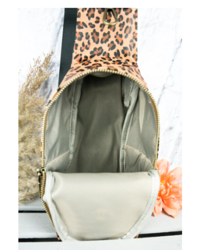 Ella Leopard w/ Black Guitar Strap Small Sling Bag - Image 3