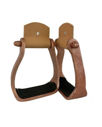 Glitter Rose Gold Epoxy Aluminum Stirrups