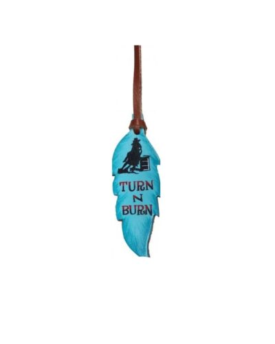 Turn N Burn Hand Painted Tie On Saddle Feather