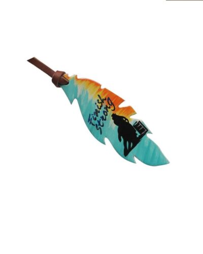 Finish Strong Hand Painted Tie On Feather Saddle Charm