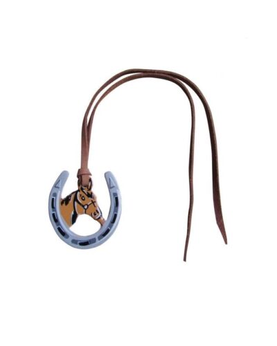 Hand Painted Tie On Horseshoe Saddle Charm