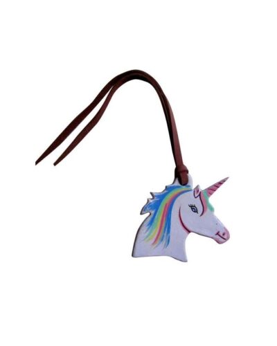 Hand Painted Tie On Unicorn Head Saddle Charm