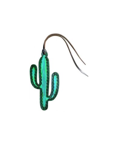 Hand Painted Cactus Tie On Saddle Charm