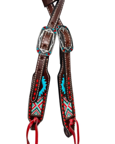 Alternative view of Aztec Beaded One Ear Headstall