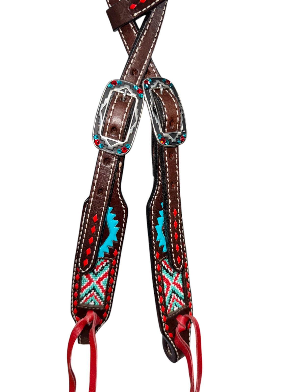 Aztec Beaded One Ear Headstall - Image 2