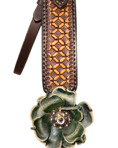 Alternative view of Circle Y Rustic Forest Green Flower Browband Headstall