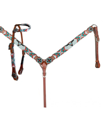 Longhorn Beaded Headstall & Breastcollar Set