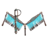 Teal & Brown Ombre Fringe Headstall & Breastcollar Set