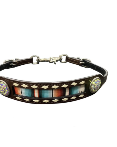 Leather Serape Print Wither Strap