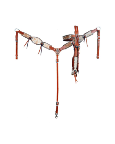Cowhide Browband Headstall & Breastcollar Set
