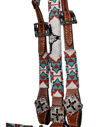 Alternative view of Longhorn Beaded Headstall & Breastcollar Set
