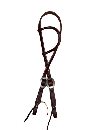 Heavy Oiled Double Stainless Cart Buckles Slip Ear Headstall