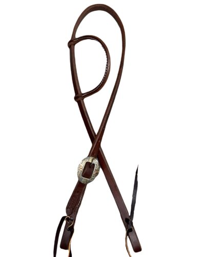 Heavy Oiled Slip Ear Brushed Floral Cart Buckle Headstall