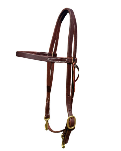 Heavy Oiled Single Buckle Browband Headstall w/ Snaps