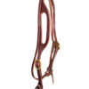Heavy Oiled Double Buckle Shaped Ear Headstall W/ Throat Latch