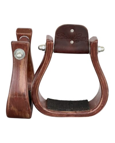 Barrel Gear Distressed Barn Red Wood Stirrup