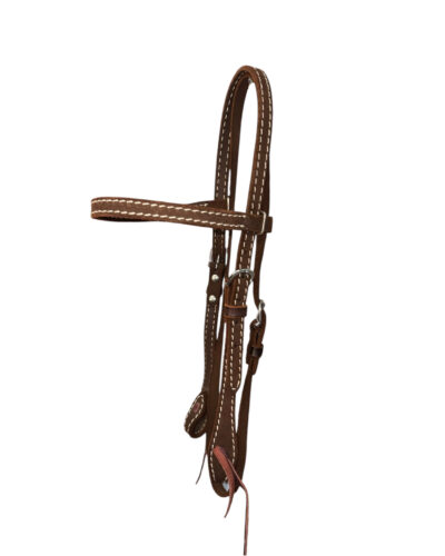 Suede Leather Stitched Browband Headstall