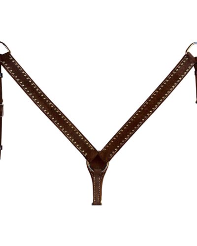 Suede Leather Silver Spotted Breastcollar
