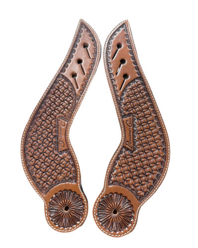 Professionals Choice Geometric Tooled Dove Wing Spur Straps