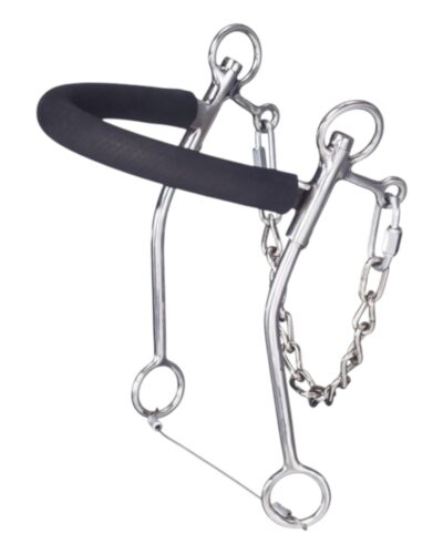 Stainless Steel Hackamore with Rubber Tubing