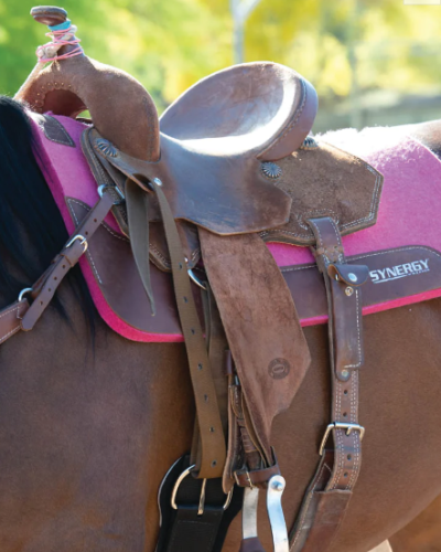 Alternative view of Weaver Synergy Raspberry Contoured Steam Pressed 100% Merino Wool Felt Performance Saddle Pad