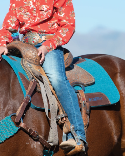 Alternative view of Weaver Synergy Turquoise Contoured Steam Pressed 100% Merino Wool Felt Performance Saddle Pad