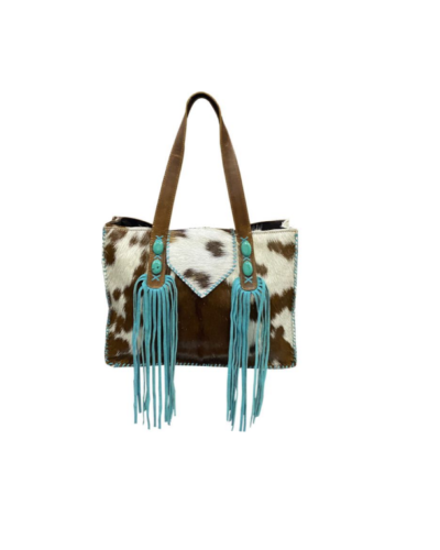 Hair on Cowhide Tote Bag w/ Fringe