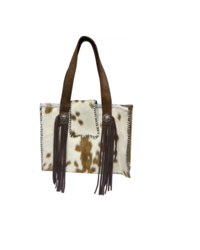 Brown & White Hair on Cowhide Shoulder Bag