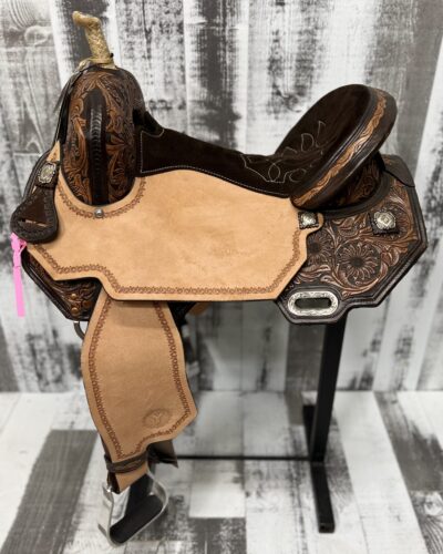 15.5” Circle Y Just-B-Natural (JBN) Sundown Barrel Saddle