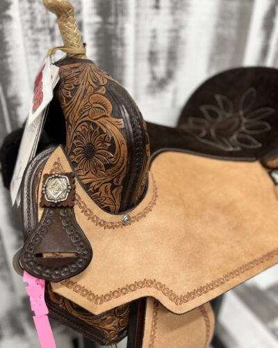 15.5” Circle Y Just-B-Natural (JBN) Sundown Barrel Saddle - Image 4