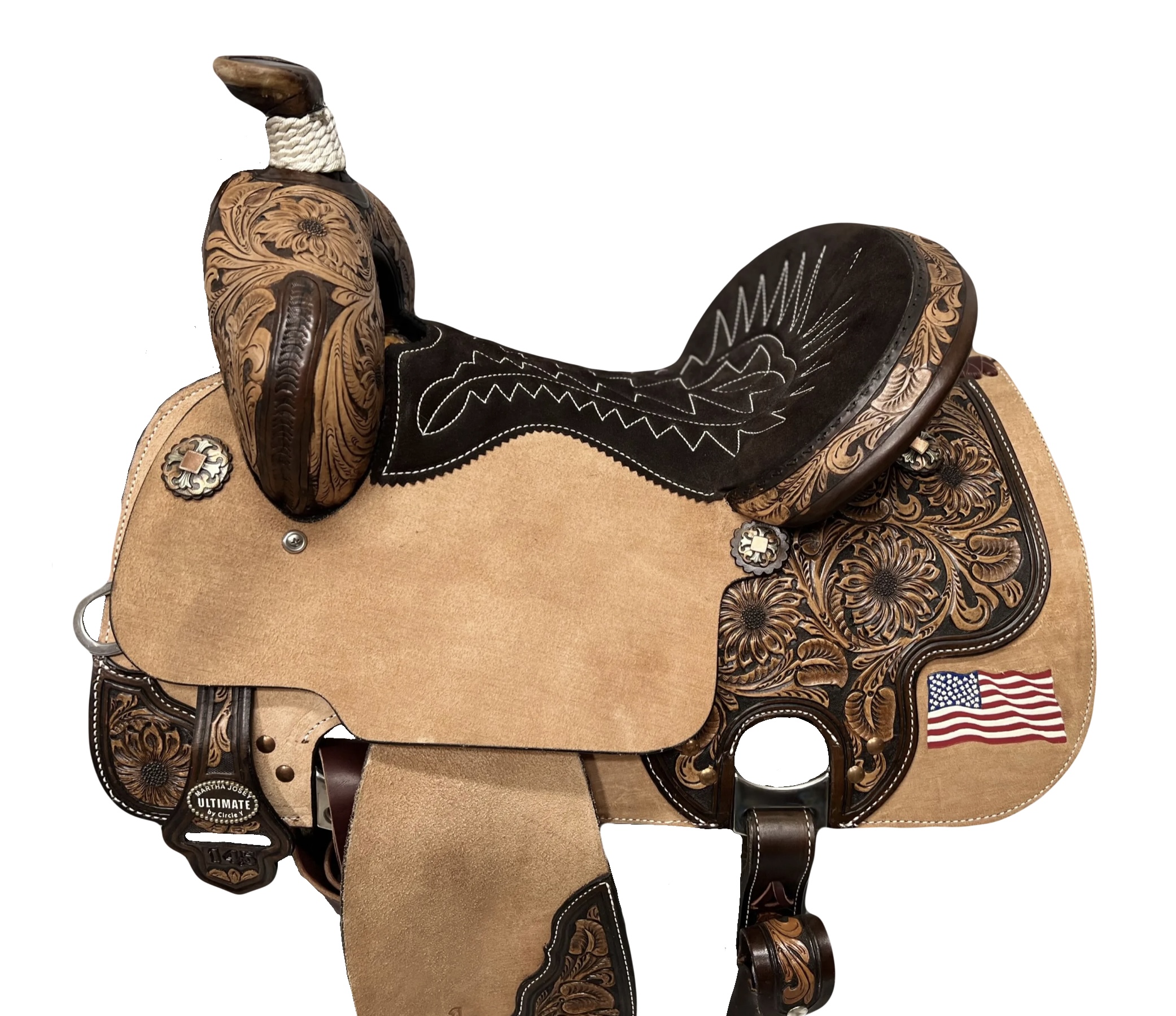 Circle Y Martha Josey Patriot All-Around Saddle Wide Tree MJ43 - Image 2