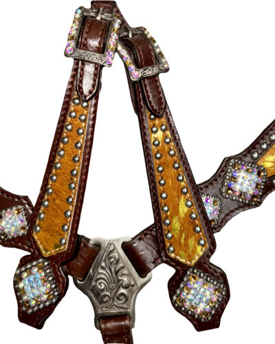 Alternative view of Cowhide Inlay Browband Headstall & Breastcollar Set