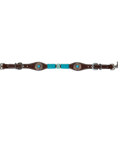 Circle Y Turquoise Roundup Chocolate Wither Strap