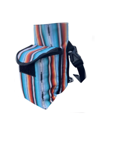 Serape Printed Insulated Nylon Bottle Carrier with Pocket