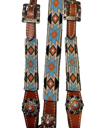 Alternative view of Beaded Southwest Design 1-Ear Headstall & Breastcollar Set
