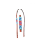 Teal, Purple and Orange Beaded Overlay Leather Over & Under Whip