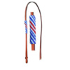 Red, White & Blue Beaded Leather Over and Under Whip