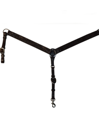 Circle Y Walnut Floral Breastcollar