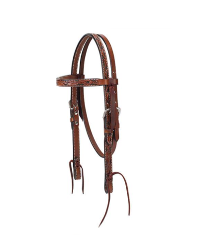 Weaver Turquoise Cross Floral Carved Pony Browband Headstall