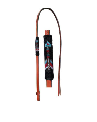 Beaded Arrow Leather Over & Under Whip
