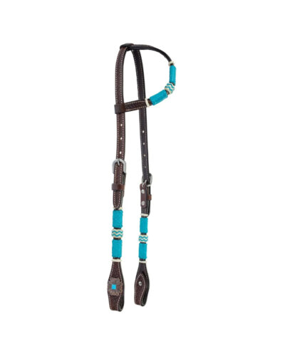 Circle Y Turquoise Roundup Chocolate 1-Ear Headstall