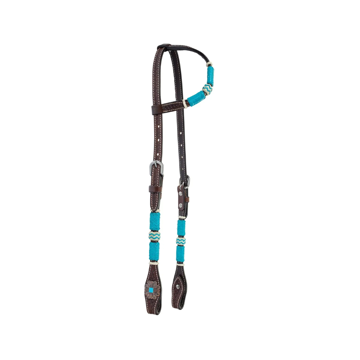 Circle Y Turquoise Roundup Chocolate 1-Ear Headstall