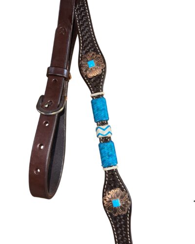 Alternative view of Circle Y Turquoise Roundup Chocolate Breastcollar