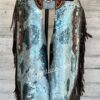 Custom Made Blue Acid Wash Cowhide Chinks