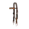 Turquoise Cross Floral Buckstitch Headstall
