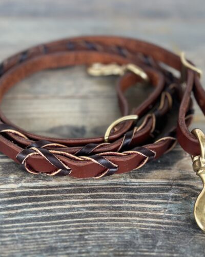 3/4'' Heavy Oiled Laced Harness Leather Barrel Rein