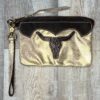 Metallic Gold Longhorn Wristlet