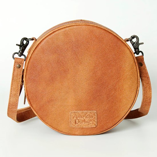 American Darling Canteen Hand Tooled Hair On Cowhide Purse - Image 2
