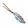 Hand Painted Feather Tie On Saddle Charm